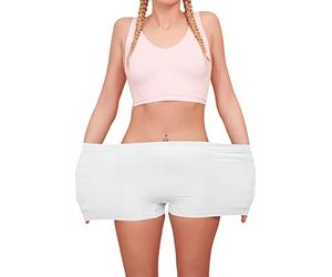 Love My Fashions® Womens Underwear Plain High Waist Ladies Seamless Stretch Boxer Shorts S M L XL XXL Plus Size (XL-XXL, High Waist - White)