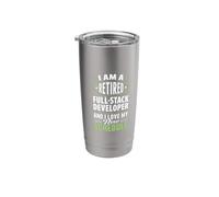 Love My New Schedule Retired Full-Stack Developer Stainless Steel Insulated Tumbler