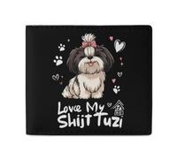 Love My Shih Tzu Dog Bifold Wallet Slim Front Pocket Wallet | for Men Women,Leather,Credit Card Holder,Money Clip,Minimalist,Coin Purse,for Office Work Travel