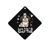 Love My Shih Tzu Dog Car Air Freshener Decorative Hanging Aromatherapy Tablets for Car Trucks Rhombus