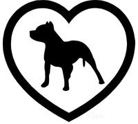 Love My Staffy - Window Sticker, Bumper Sticker, etc Decal - 12 Colours