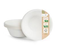 Love Nature Disposable Sugarcane Pulp Bowls - 500ml, 10 Pieces - Eco-Friendly, Biodegradable, Microwave Safe, Dishwasher Safe - Perfect for Parties, Catering, Leftovers