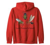 Love Natures Small Insect Beetle Fly Ant Botanical Art Zip Hoodie