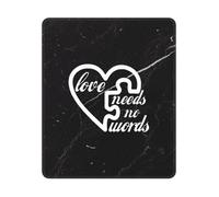 Love Needs No Words Autism Awareness Mouse Pad With Stitched Edges Desk Mat Portable Mouse Mat For Home Office Pc 25X30Cm