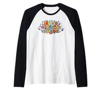 Love Needs No Words Autism Awareness Puzzle Art Raglan Baseball Tee