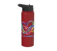 Love Needs No Words Autism Awareness Puzzle Heart Autism Stainless Steel Insulated Water Bottle