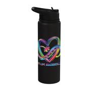 Love Needs No Words Autism Awareness Puzzle Heart Autism Stainless Steel Insulated Water Bottle