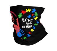 Love Needs No Words Autism Men Women Snoods Soft Neck Warmer Windproof Neck Gaiter For Outdoor Walking Winter Sport