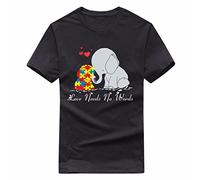Love Needs No Words T-Shirt, Autism, Heart, Mom, Gift, Adult & Kids Tee Top (Black, 5 Years)