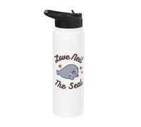 Love Neil The Seal Retro Vintage Stainless Steel Insulated Water Bottle
