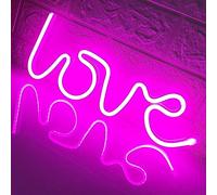 Love Neon Sign-Neon Signs for Bedroom,USB or Battery Neon Light for Wall,led neon Light as Neon Wall Signs for Girls Love Light up Sign for Christmas Party Wedding Kids Room Living Room,Pink