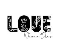 Love Never Dies Quote Lettering Wall Stickers Paster Paper 34x66cm Multi Color Selection Black