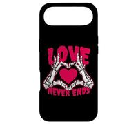 Love Never Ends Funny Valentines Day Skeleton Heart Hands Case for iPhone Air