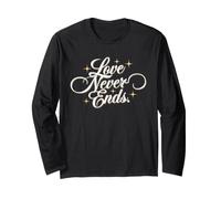 Love Never Ends - Heavenly Elegant White Luxury Typography Long Sleeve T-Shirt