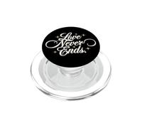 Love Never Ends - Heavenly Elegant White Luxury Typography PopSockets PopGrip for MagSafe