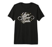 Love Never Ends - Heavenly Elegant White Luxury Typography Premium T-Shirt