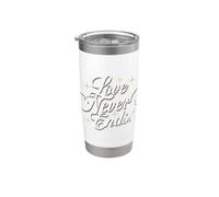 Love Never Ends - Heavenly Elegant White Luxury Typography Stainless Steel Insulated Tumbler
