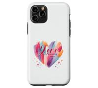 Love Never Fails 1 Corinthians 13:8 Watercolor Heart Case for iPhone 11 Pro