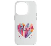 Love Never Fails 1 Corinthians 13:8 Watercolor Heart Case for iPhone 14 Pro