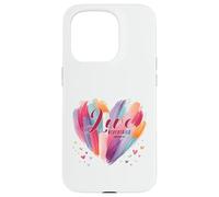 Love Never Fails 1 Corinthians 13:8 Watercolor Heart Case for iPhone 15 Pro