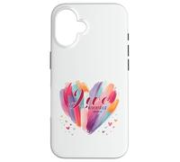 Love Never Fails 1 Corinthians 13:8 Watercolor Heart Case for iPhone 16
