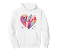 Love Never Fails 1 Corinthians 13:8 Watercolor Heart Pullover Hoodie