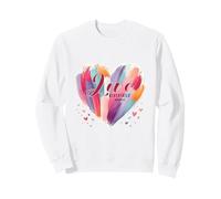 Love Never Fails 1 Corinthians 13:8 Watercolor Heart Sweatshirt