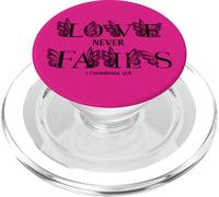 Love Never Fails Butterflies, Bible Verse, Text Inspiration PopSockets PopGrip for MagSafe