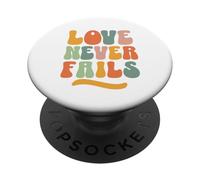 Love Never Fails Retro Style Kindness Encouraging Quote PopSockets Adhesive PopGrip
