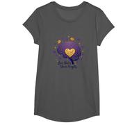 Love Never Forgets Brain Heart Alzheimers Awareness T-Shirt, Girls, Asphalt, XS