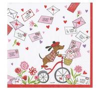 Love Notes Valentine Caspari Paper Table Napkins 33 cm Square 3 ply Lunch Napkins