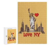 Love Ny New York Vertical Wooden Jigsaw Puzzles for Adults Challenge Intelligent Puzzle Letter on Back Picture Home Decor