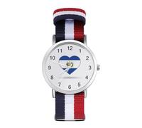 Love of Ecuador Heart Wrist Watches for Men Women Casual Braided Strap Easy Reader for Work Workout