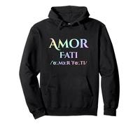 Love of Fate Latin Stoic Philosophy Pastel Rainbow Pullover Hoodie