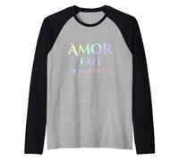 Love of Fate Latin Stoic Philosophy Pastel Rainbow Raglan Baseball Tee