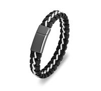 Love of Life Genuine Leather Cremation Bracelet - Keepsake Memorial Cuff for Ashes - Braided Leather Wristband for Men & Women, One Size, Stainless Steel, no gemstone