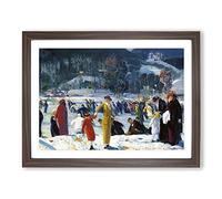 Love Of Winter By George Bellows Classic Painting Framed Print | A3 Walnut Framed Wall Art | Ready to Hang | Classic Love Picture | Living Room Bedroom Lounge Office