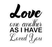 Love one Another as i Have Loved You Letter Wall Stickers Paster Paper 41x49.7cm Window Decals Black