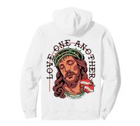 love one another - bible verse - jesus is love retro back Pullover Hoodie