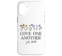 Love One Another Daisy Boho Christian Bible Verse John 13:34 Case for iPhone 16 Plus