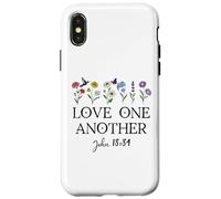 Love One Another Daisy Boho Christian Bible Verse John 13:34 Case for iPhone X/XS