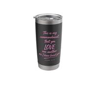 Love One Another John 15:12 Faith Kindness Scripture Bible Stainless Steel Insulated Tumbler