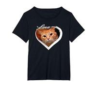 Love Orange Tabby Ginger Cat Kitten I Love My Ginger Cat T-Shirt, Women's Plus, Black, 5X