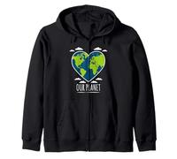 Love Our Planet Climate Change Awareness Earth Day Zip Hoodie