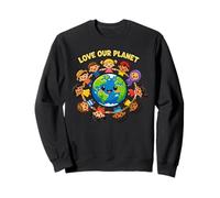 Love Our Planet Earth Day Kids Unity Sweatshirt