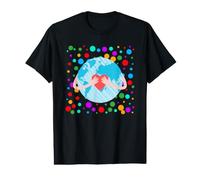 Love Our Planet Earth Hands Holding Heart World Spotty Value Graphic T-Shirt