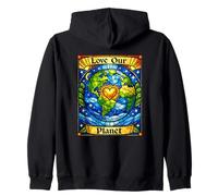 Love Our Planet Globe World Earth Day Zip Hoodie