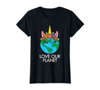 Love Our Planet Unicorn Head Earth Day Girls Kids Toddlers T-Shirt