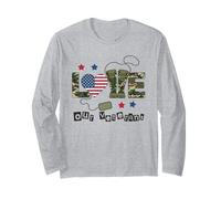 Love Our Veterans Camo Military Boots Patriotic Veterans Day Long Sleeve T-Shirt
