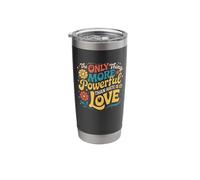 Love Over Hate Retro Flower Power Groovy Message Design Stainless Steel Insulated Tumbler